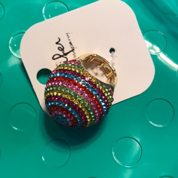 Multicolor rhinestone dome ring - Picture 2 of 5